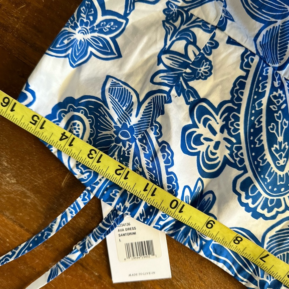 Xirena‎ Ava dress in Santorini white blue cotton midi size L NWT - Picture 6 of 10